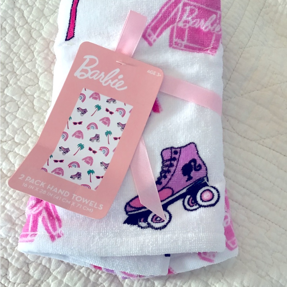 Barbie 2 Bath Hand Kitchen Towel Set Original New with Tags